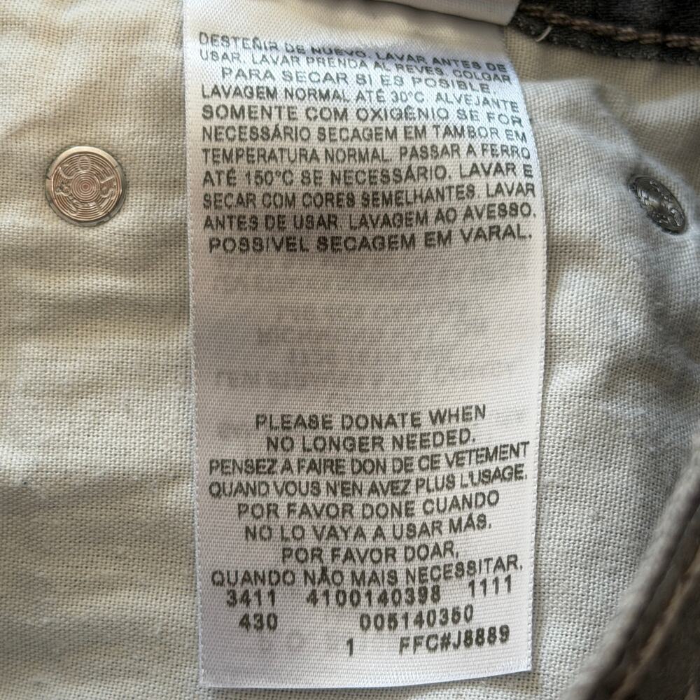 Levi's 514 Jeans Mens 28 x 30 Washed Black Droit Slim Straight Denim Dark Wash - Picture 10 of 11